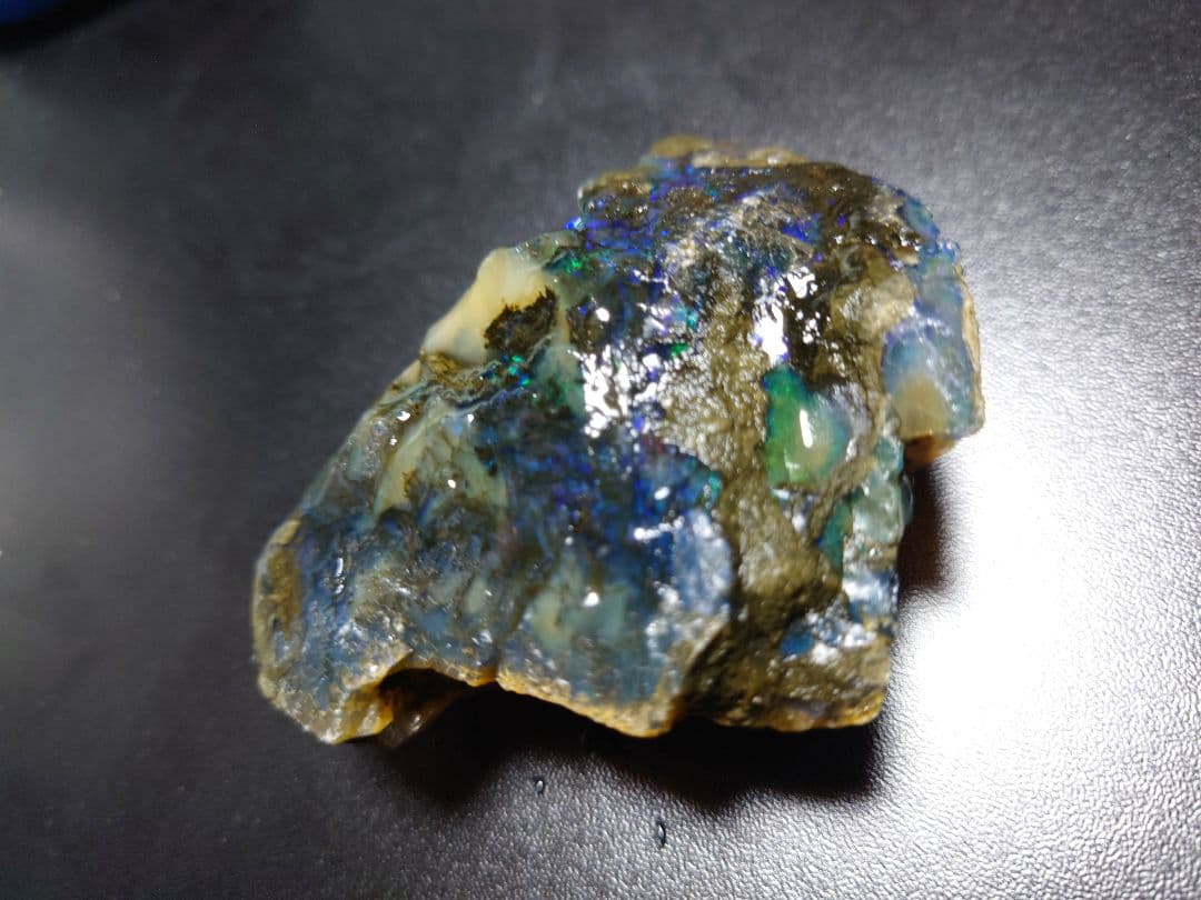 特大 【800CT】 エチオピア カーボン　オパール 原石 青　鉱物標本