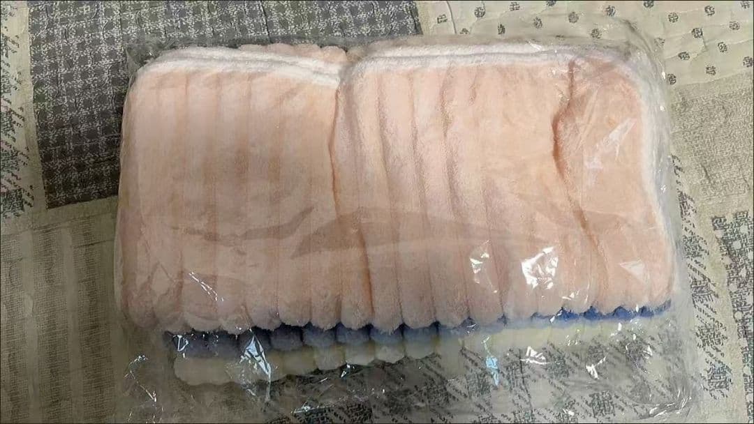 フリース素材 ピンク フェイスタオル 2枚セット