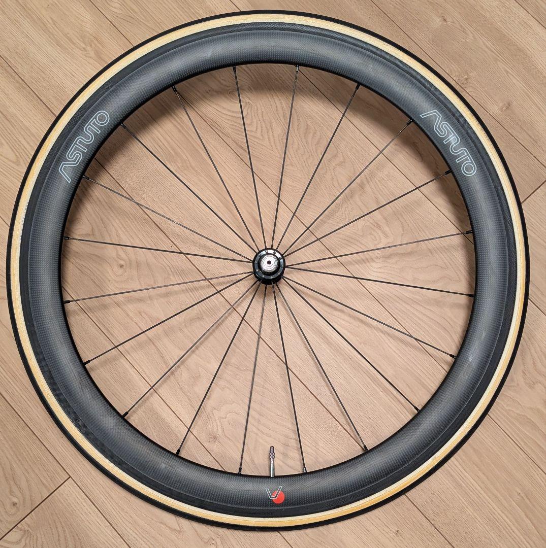 ASTUTO カーボンホイール リムブレーキ チューブラータイヤ付き 前後セット