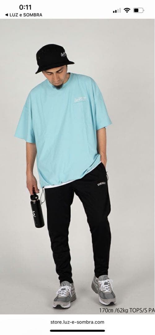 【極美品/Domingo】NJ SQUEEZE TEE 水色 L