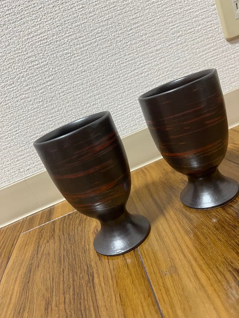 【未使用】小石原焼　人間国宝　福島善三　鉄釉　ぐい呑　セット