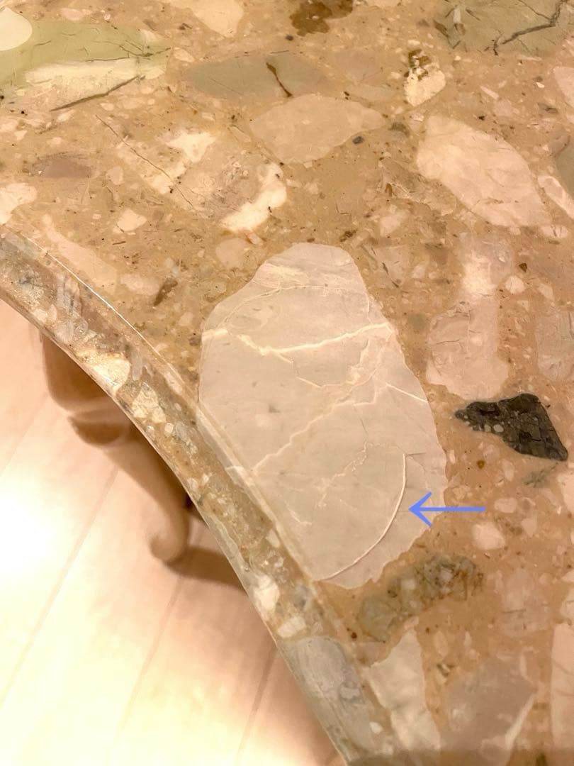 イタリア ロココ調猫脚　大理石木製コンソール テーブル