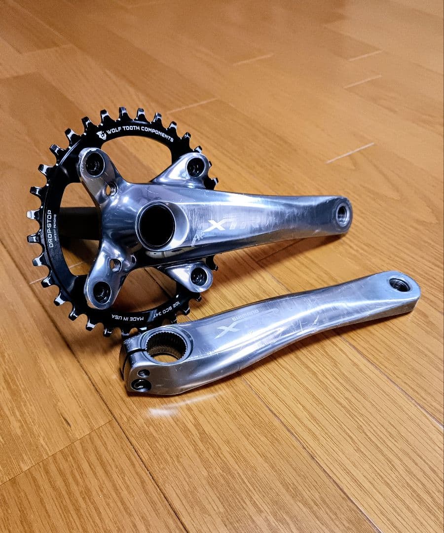 シマノ XTR クランク（ウルフトゥース 34T チェーンリング） ※匿名配送