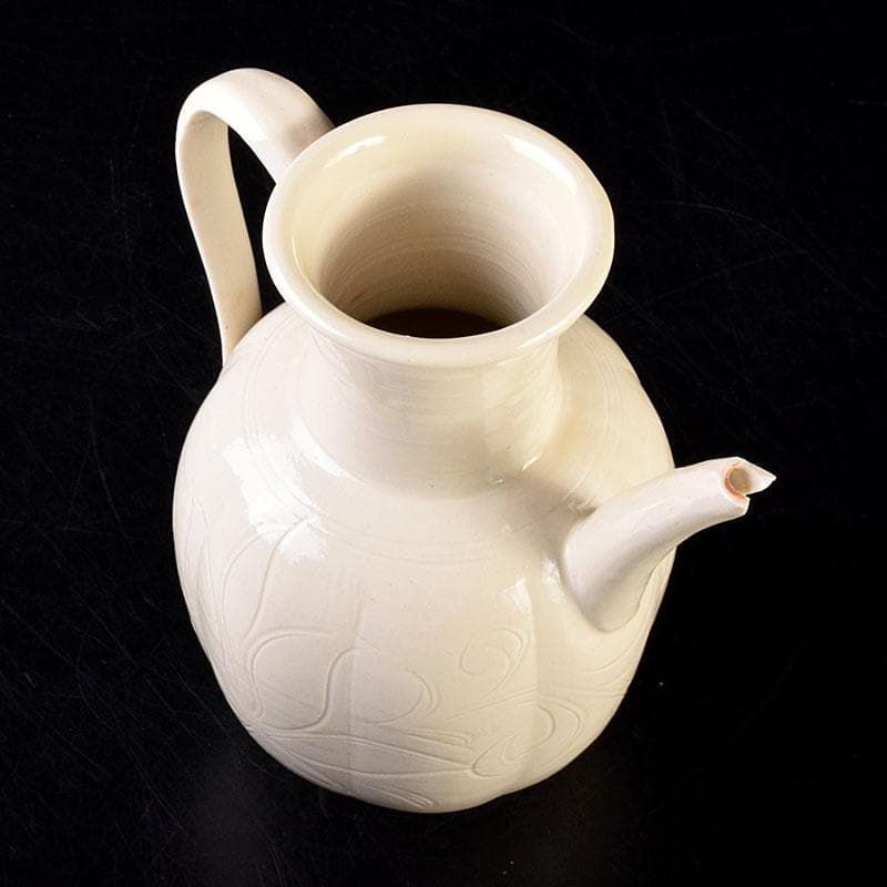 中国　徳化窯白磁　刻花文　水注瓶　C　6903