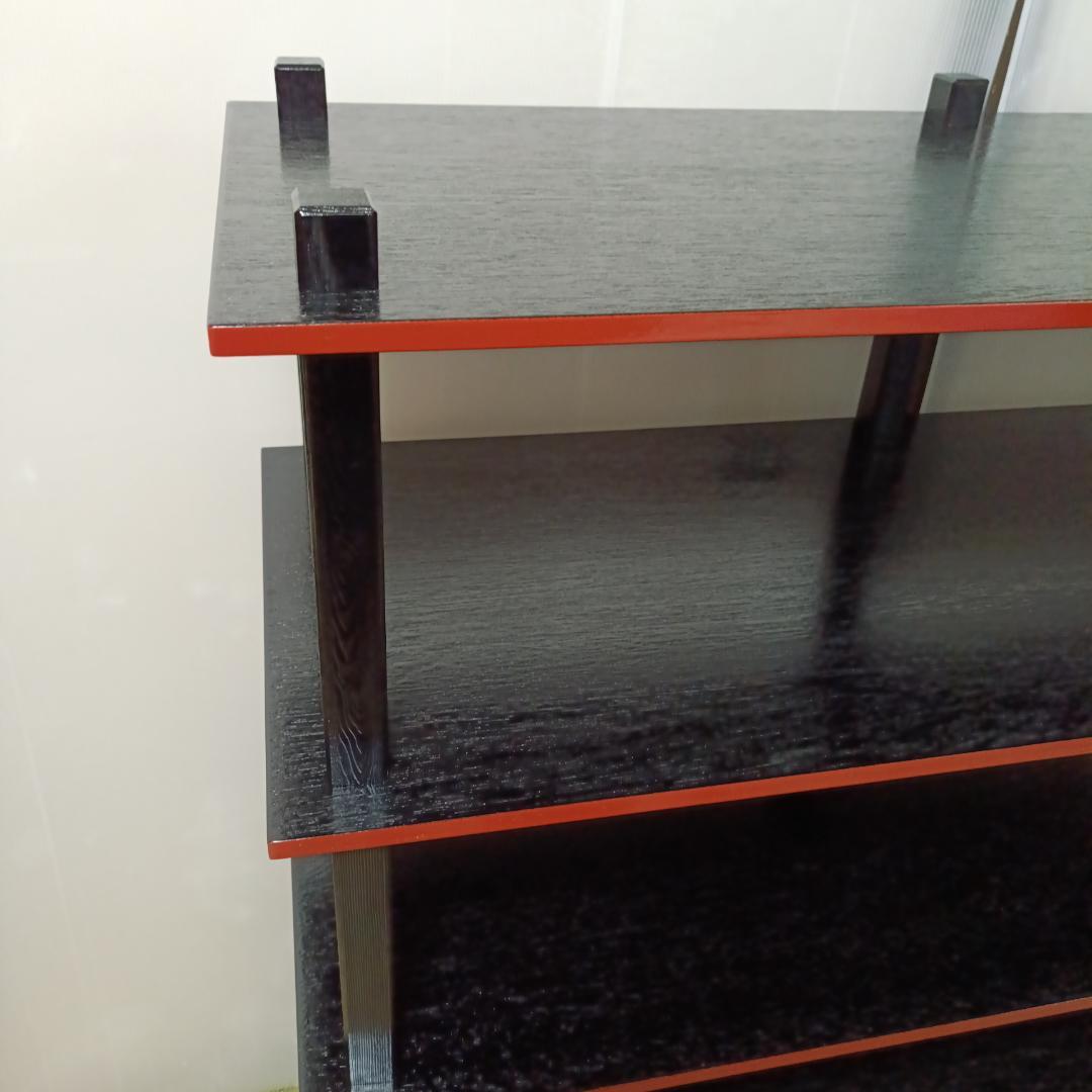 K103 水谷棚 配膳棚 柿合塗 組立式 五段 懐石道具 茶道具