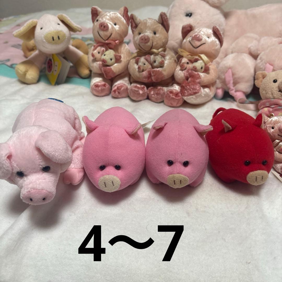 ブタ ぬいぐるみ＆マスコット 20こ まとめ売り バラ売り不可 中古品 ①