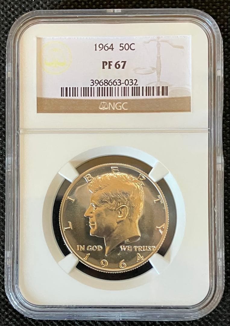アメリカ 1964 ケネディ プルーフ ハーフダラー 銀貨 NGC PF67
