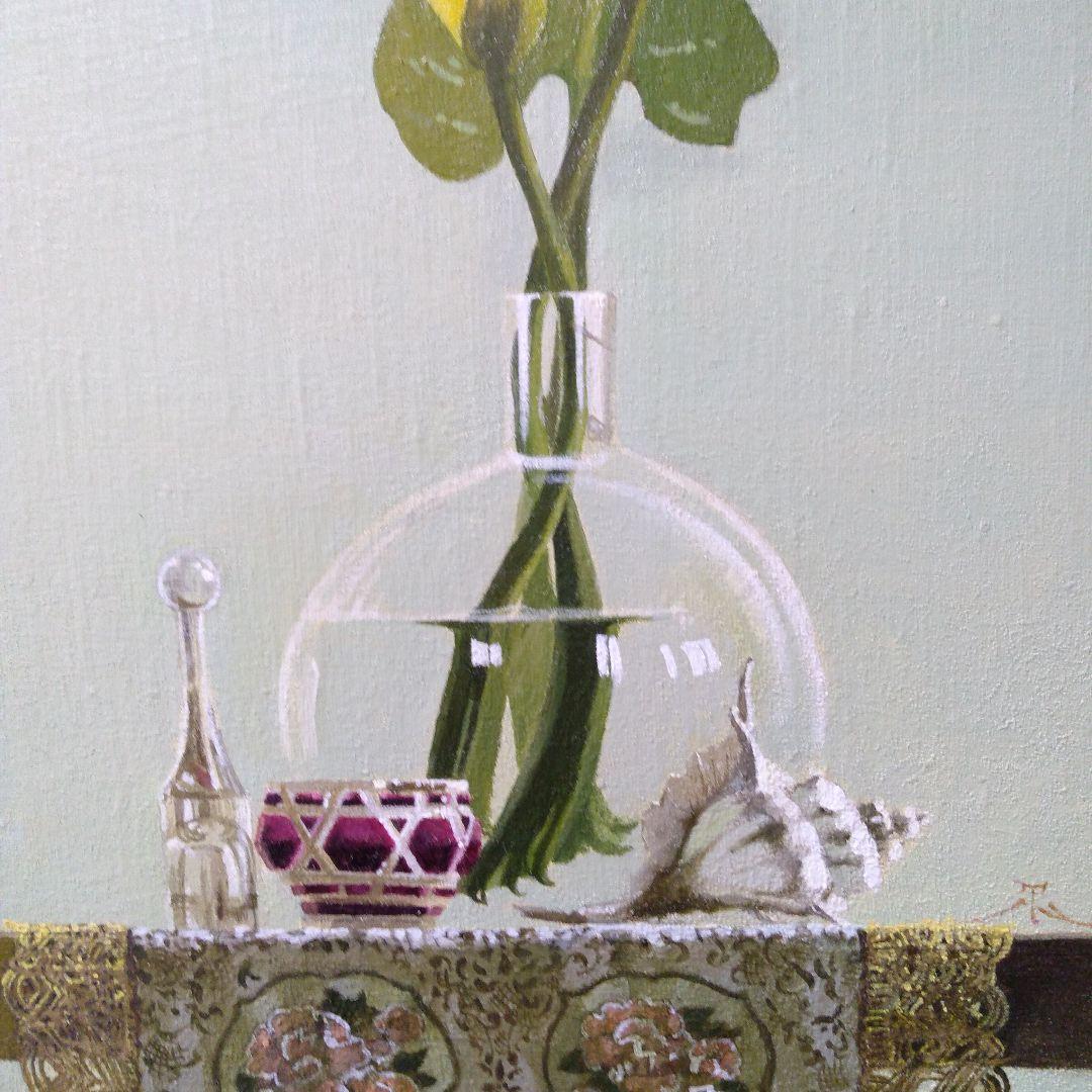 肉質油絵　立て　カラー　田浦信勝　額装仕上げ品