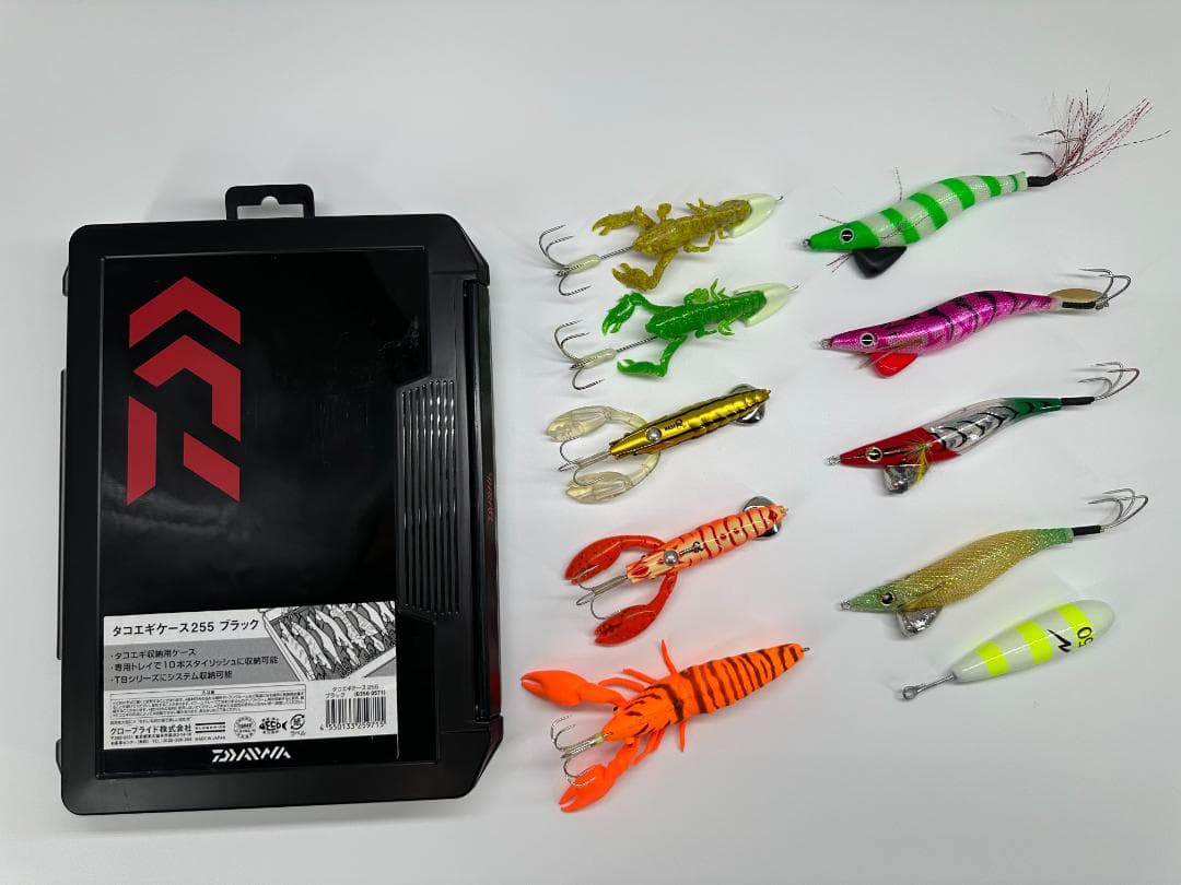 中古・未使用 タコエギ いろいろ10点 ダイワ タコエギケース付き
