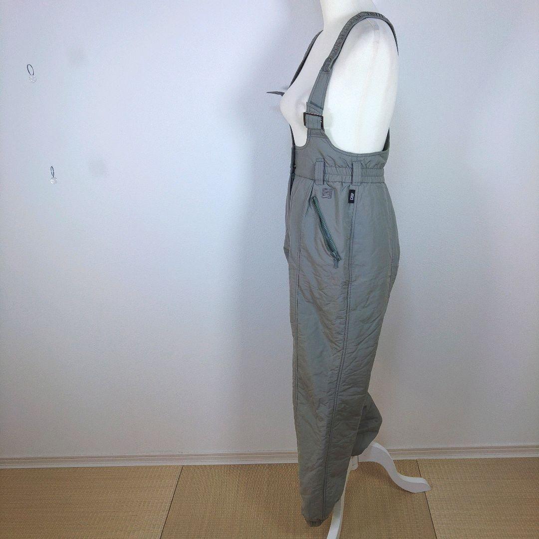 レディース　昭和レトロ　L　スキー　スノーボードウェア　上下　グリーン　グレー