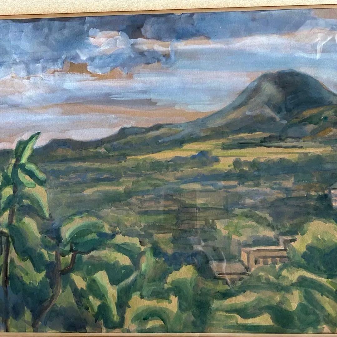 Ken Konishi 小西謙三 水彩画 風景 1951年制作　額装 インテリア