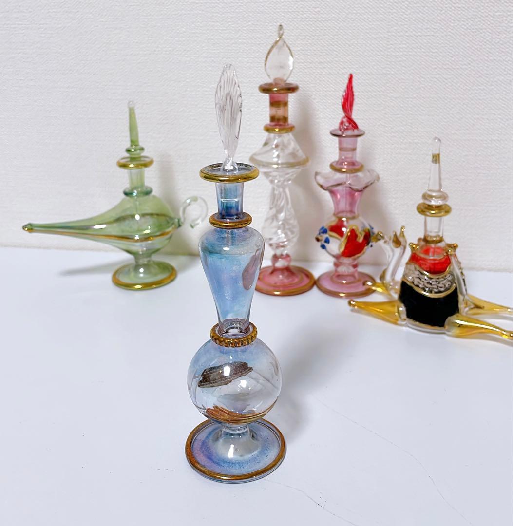エジプト香水瓶　ガラス5点セット