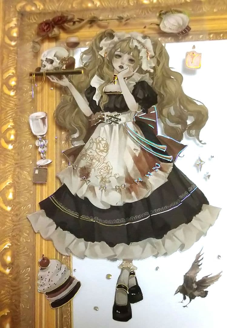 J667＃暗涌之夜(镭射金)一木一横切り売り海外人物マステ女の子