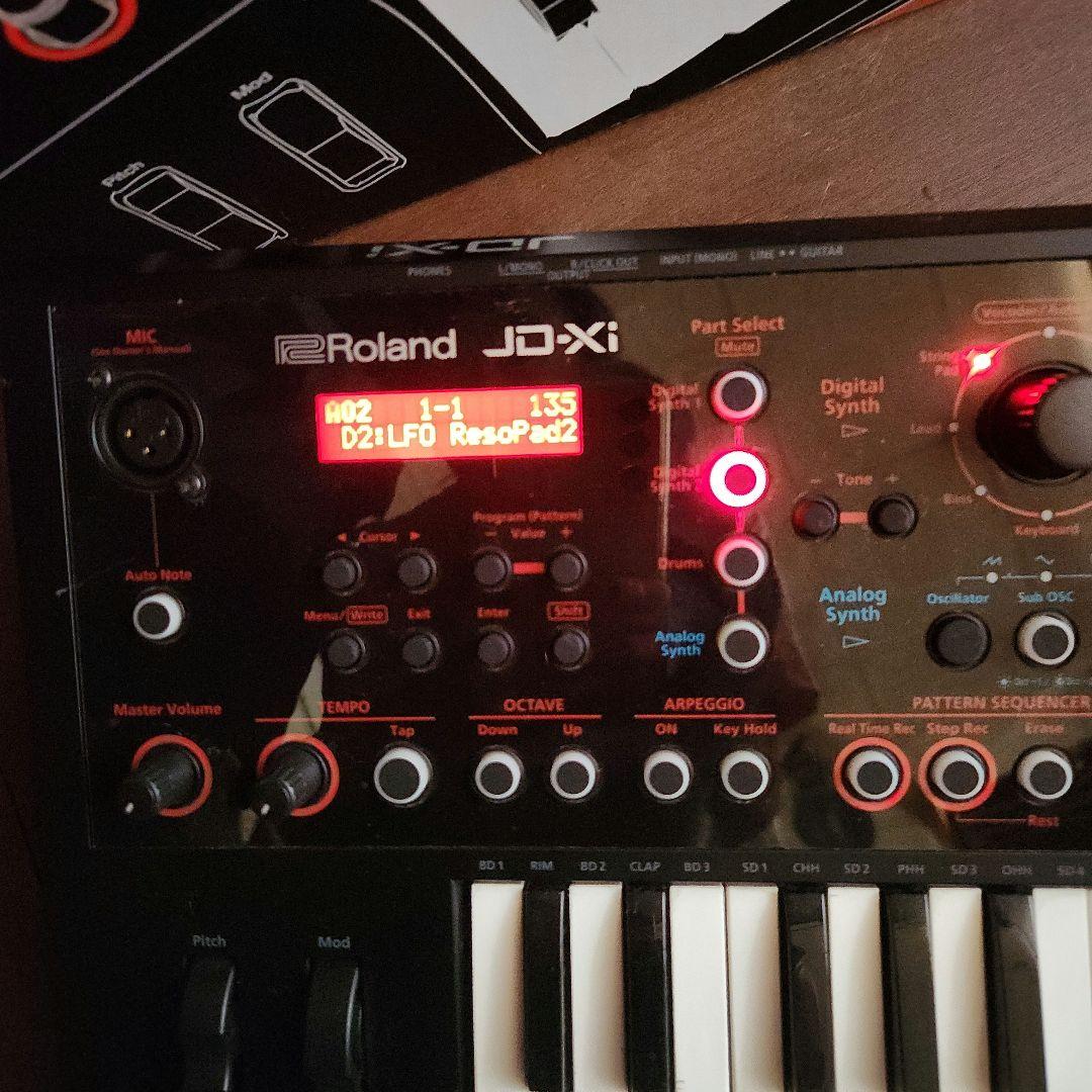Roland JD-Xi シンセサイザー 37鍵❇️電源ケーブル・マイク・元箱付