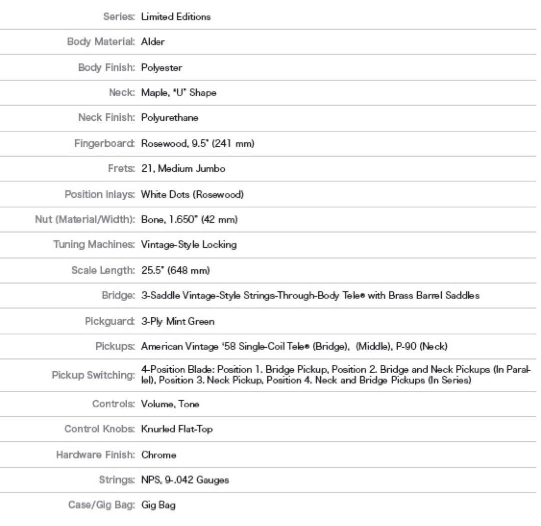 FSR Japan Hybrid 60s Telecaster P-90 黒