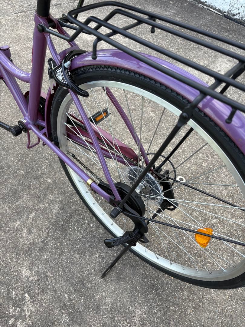 26㌅オートライト変速付き折り畳み軽快車(パープルカラー)