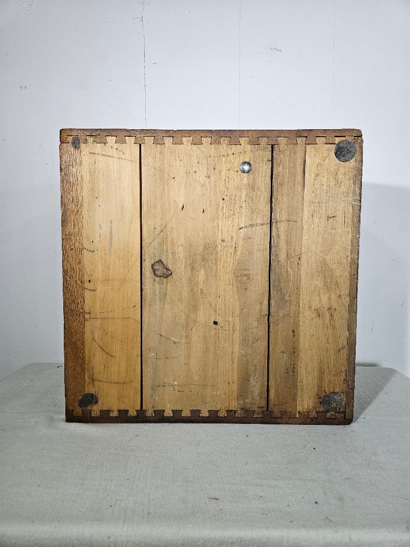 USアンティーク 木製のカードキャビネット ホルダー 卓上 書斎 引出し