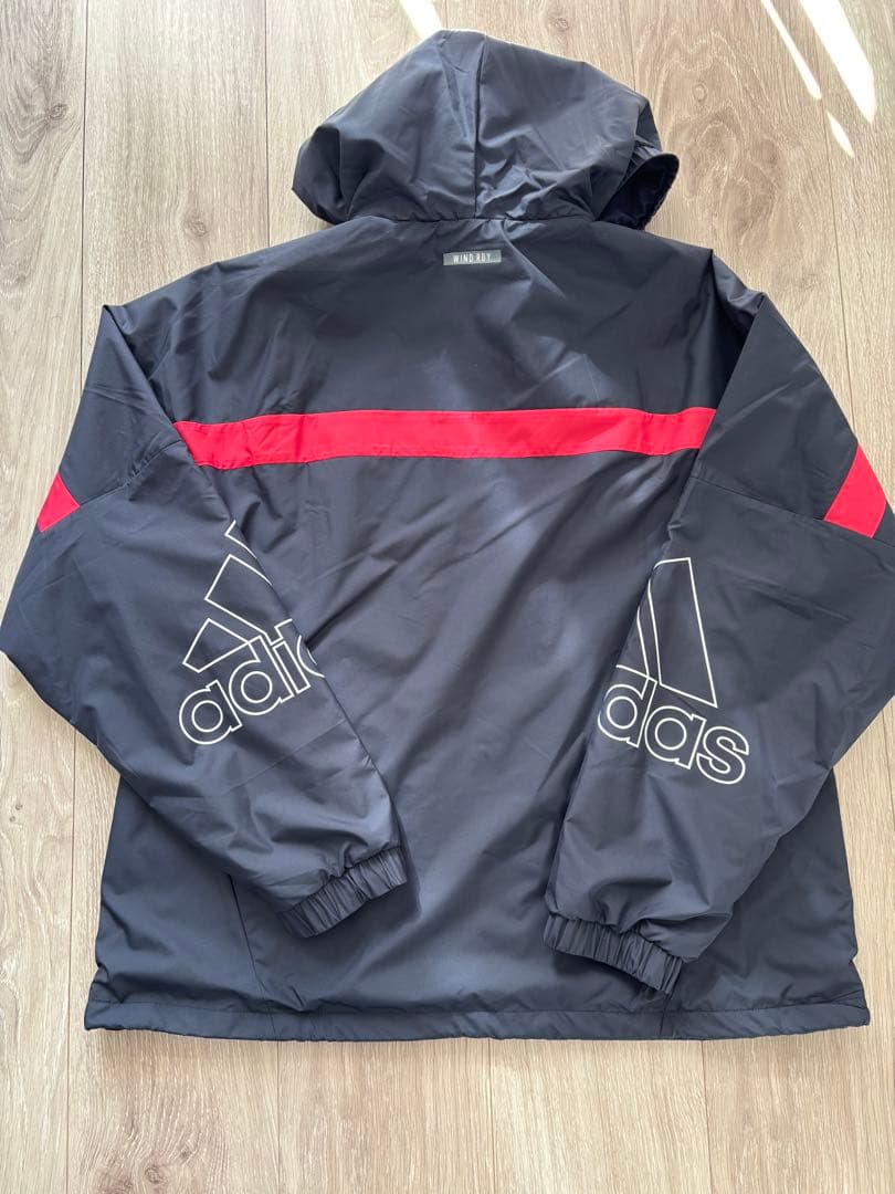 adidas ウィンドブレーカー上下セット 黒/赤