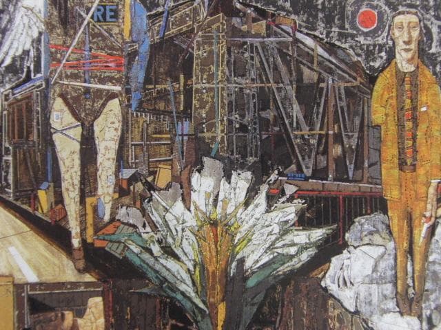 玉川信一、【神の標本】、希少な額装用画集画、新品高級額 額装付