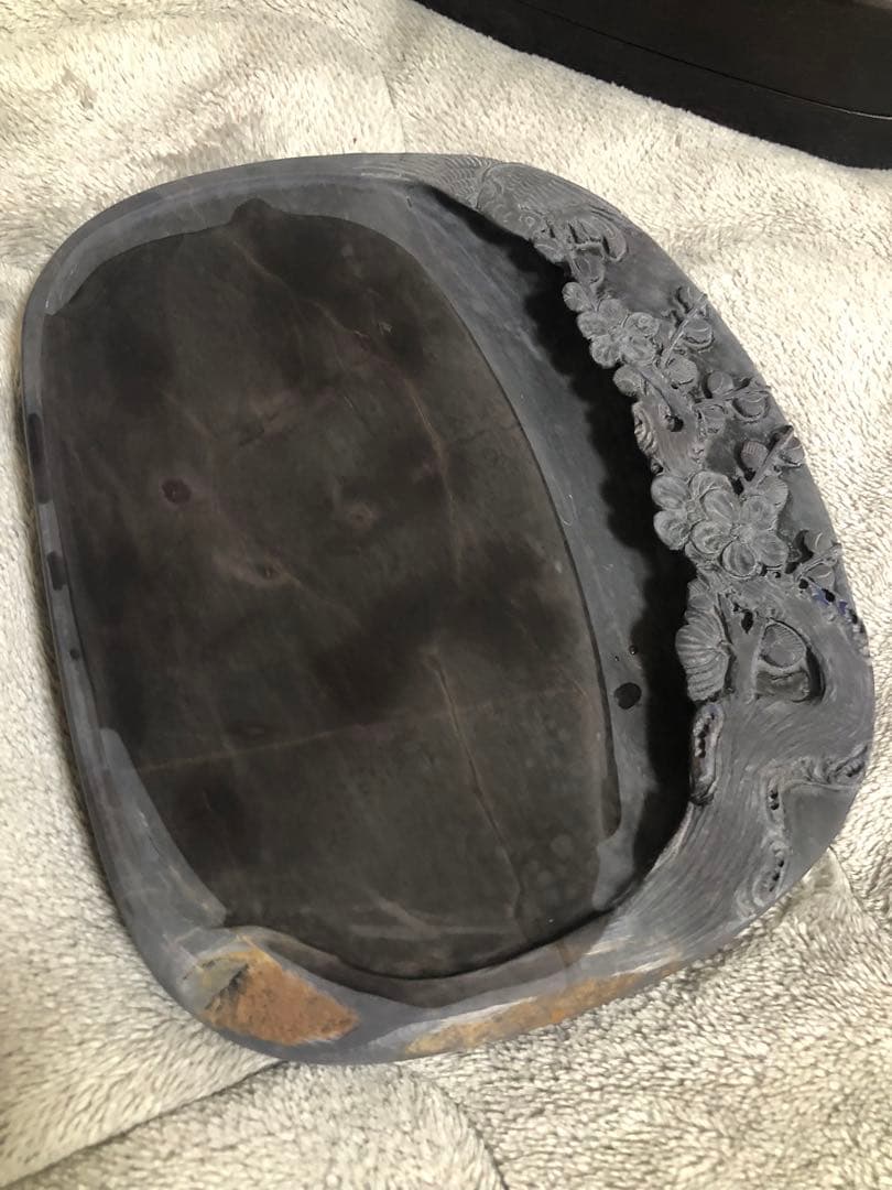 端溪硯 老坑 水巖 大西洞 金綫 エン脂 青花 石皮 書道用品 端渓硯