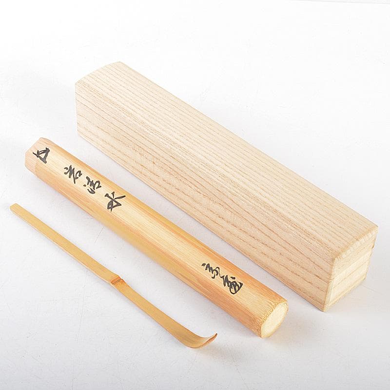 ますちゃん　十五代鵬雲斎　自作　茶杓　銘「岩清水」　共筒共箱　V　6313