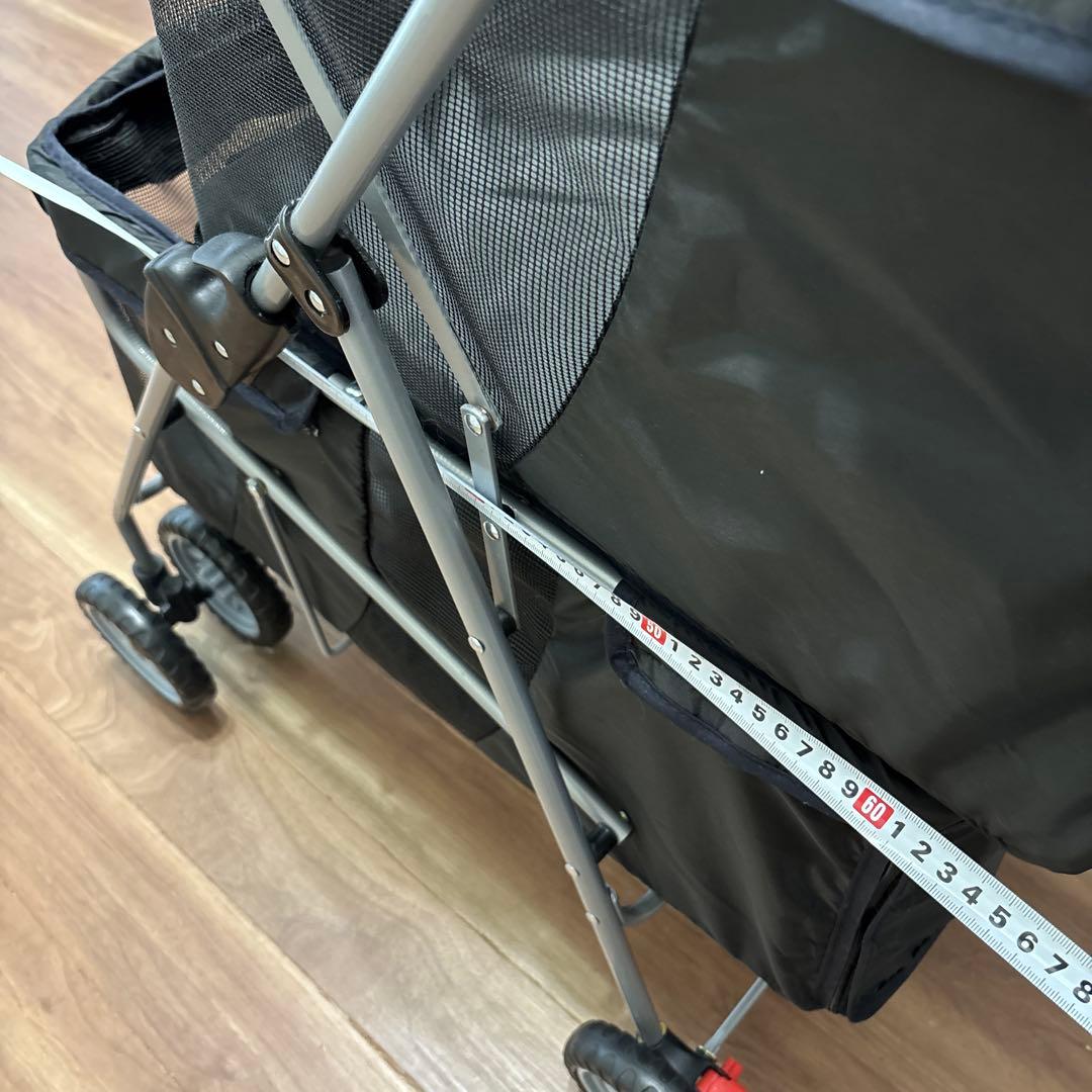 軽量ペットカート 1台 多頭飼い 折りたたみ式 黒　約120×80×51cm