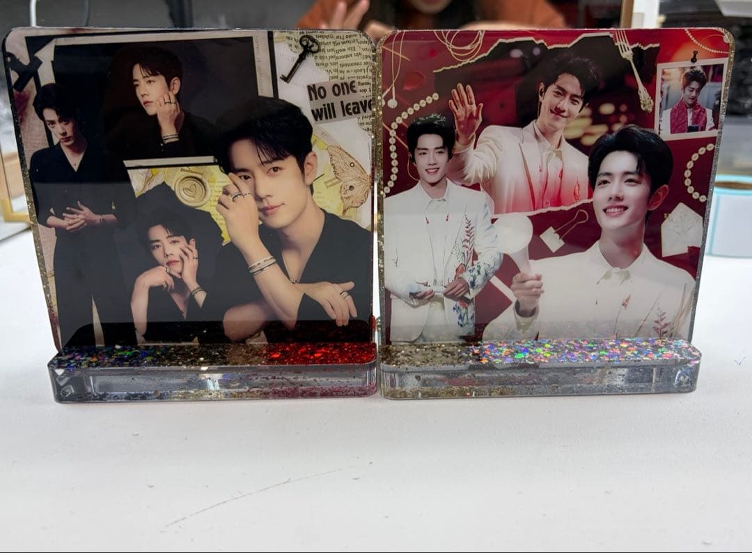 新作❣️肖戦 2番スタジオ　新両面レジン九宫格玄関置物2点セット❣️確認用0211