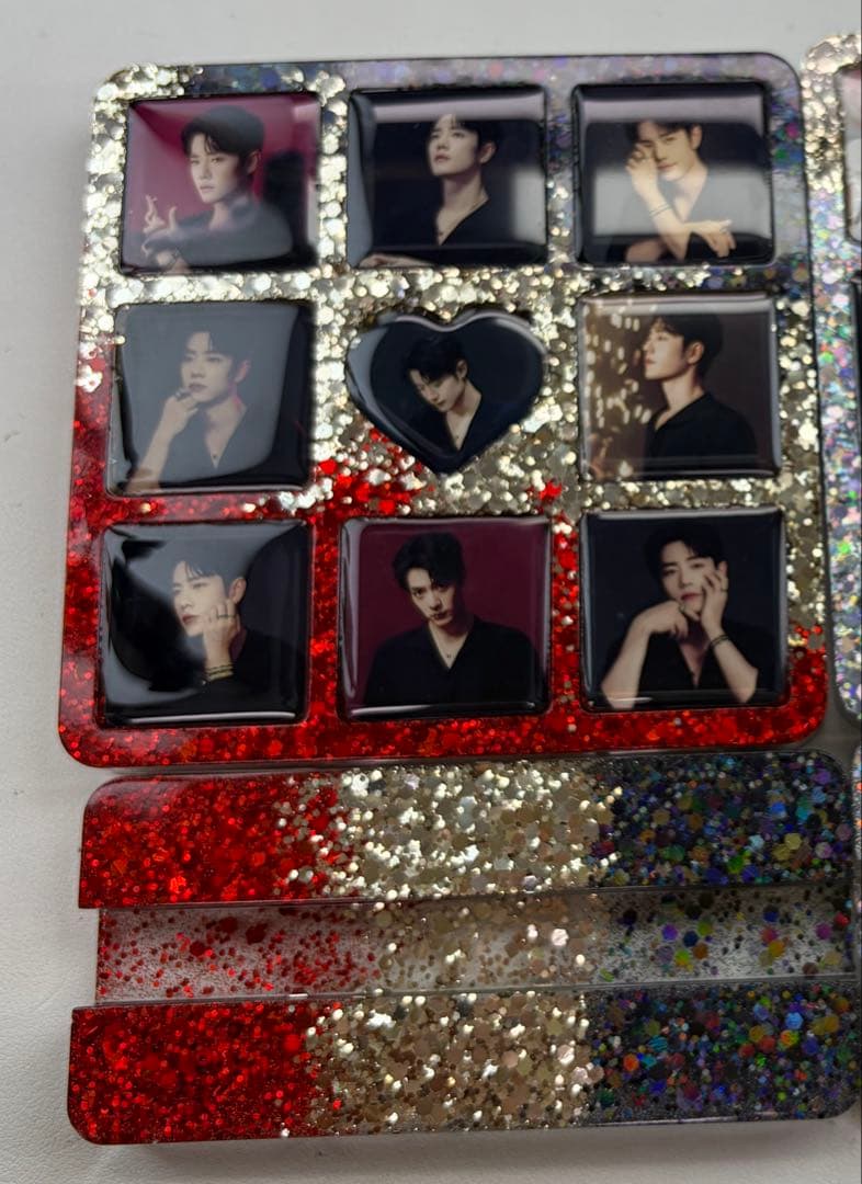 新作❣️肖戦 2番スタジオ　新両面レジン九宫格玄関置物2点セット❣️確認用0211