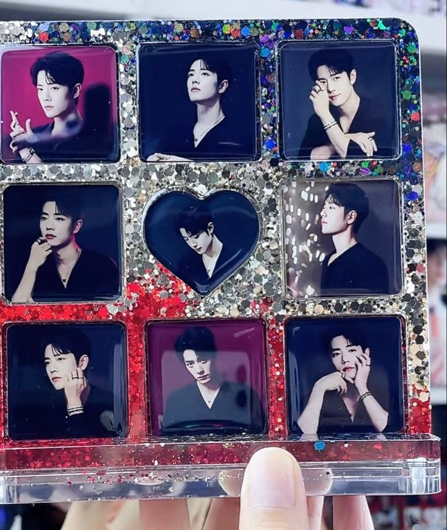 新作❣️肖戦 2番スタジオ　新両面レジン九宫格玄関置物2点セット❣️確認用0211