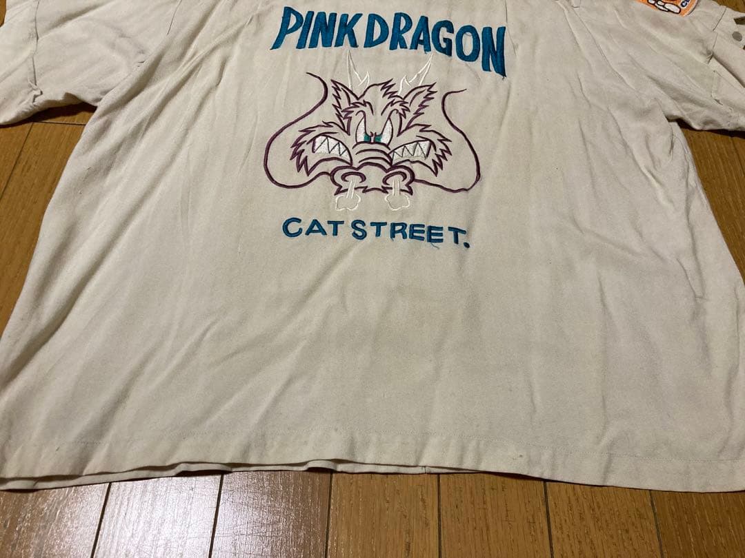 金タグ クリームソーダ ボーリングシャツ 刺繍 90s ビンテージ ロカビリー