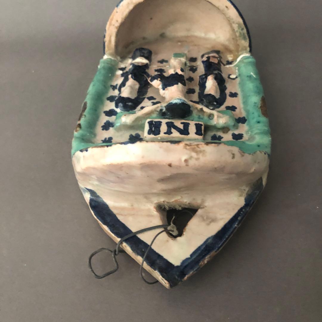 スペイン骨董　アンティーク壁掛け陶器　聖水盤