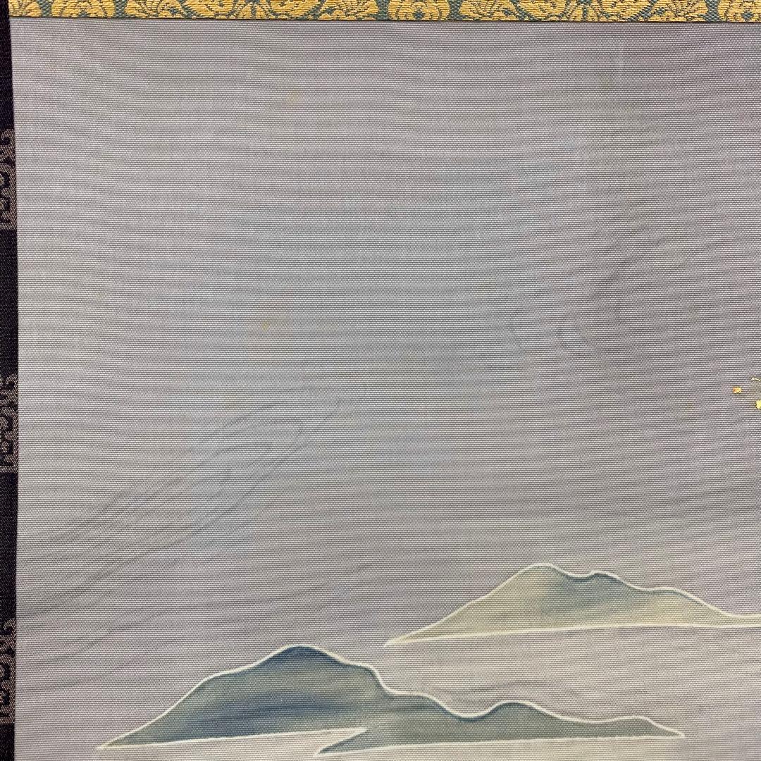 掛軸 田中鈴夫 友禅織 琵琶姫 共箱 染め物 伝統工芸