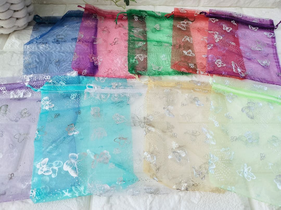 オーガンジー巾着袋　9柄　6サイズ　全17種×各7枚　全計119枚(1890)