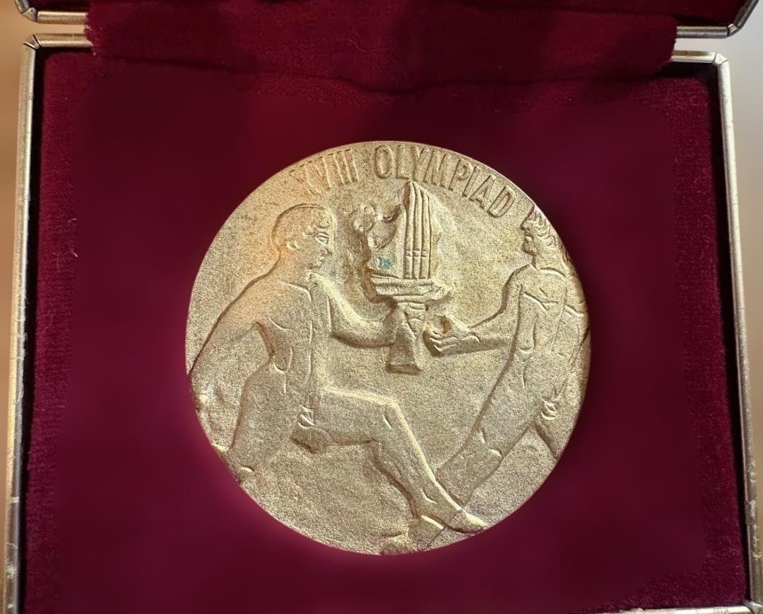 【完品】1964東京五輪記念メダル 日本陸上後援会 箱説明書付