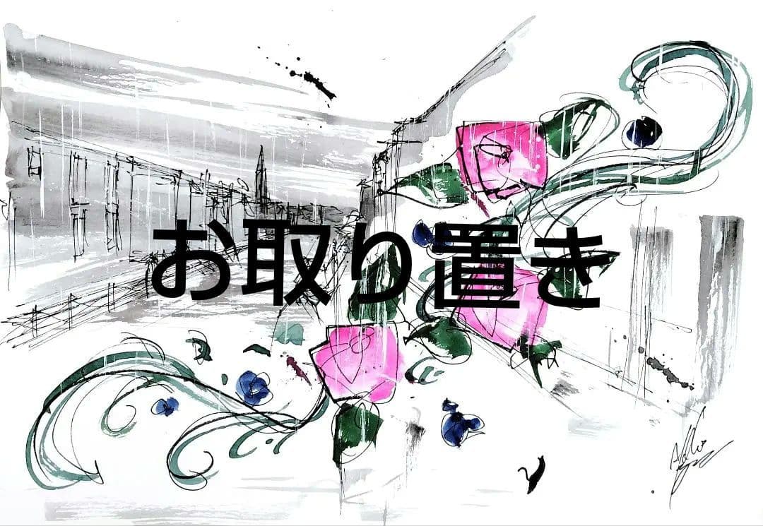 原画#3465 黒猫　薔薇　ベネチア　雨　絵画　水彩画　ドローイング　インテリア