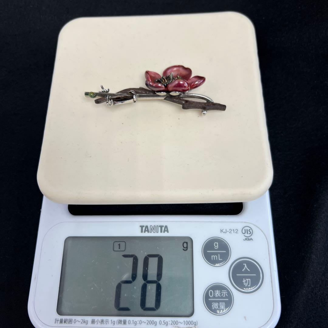 極上金工　銀細工ブローチ　28g 東Y8-0129☆2F
