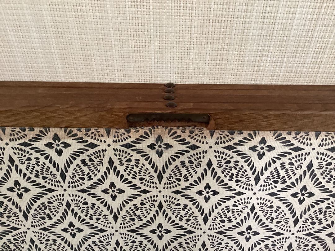 四つ折り屏風　日本画　金箔彩色　梟(ふくろう)