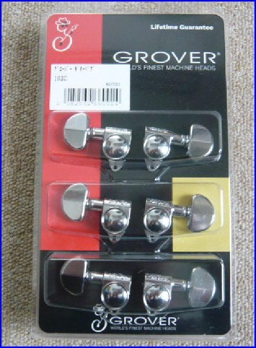 GROVER 102Ｃ新品 ＬＰタイプペグセット！グローバー 3x3 クロム