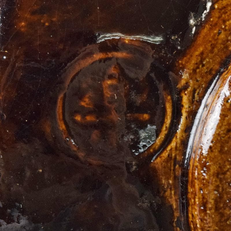 茶道具　楽吉左衛門　十代旦入造　飴釉　平楽茶碗　袱紗付　共箱　V　R7927