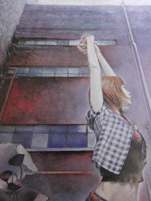 山根須磨子、【空へ】、希少な額装用画集より、新品額装付、状態良好