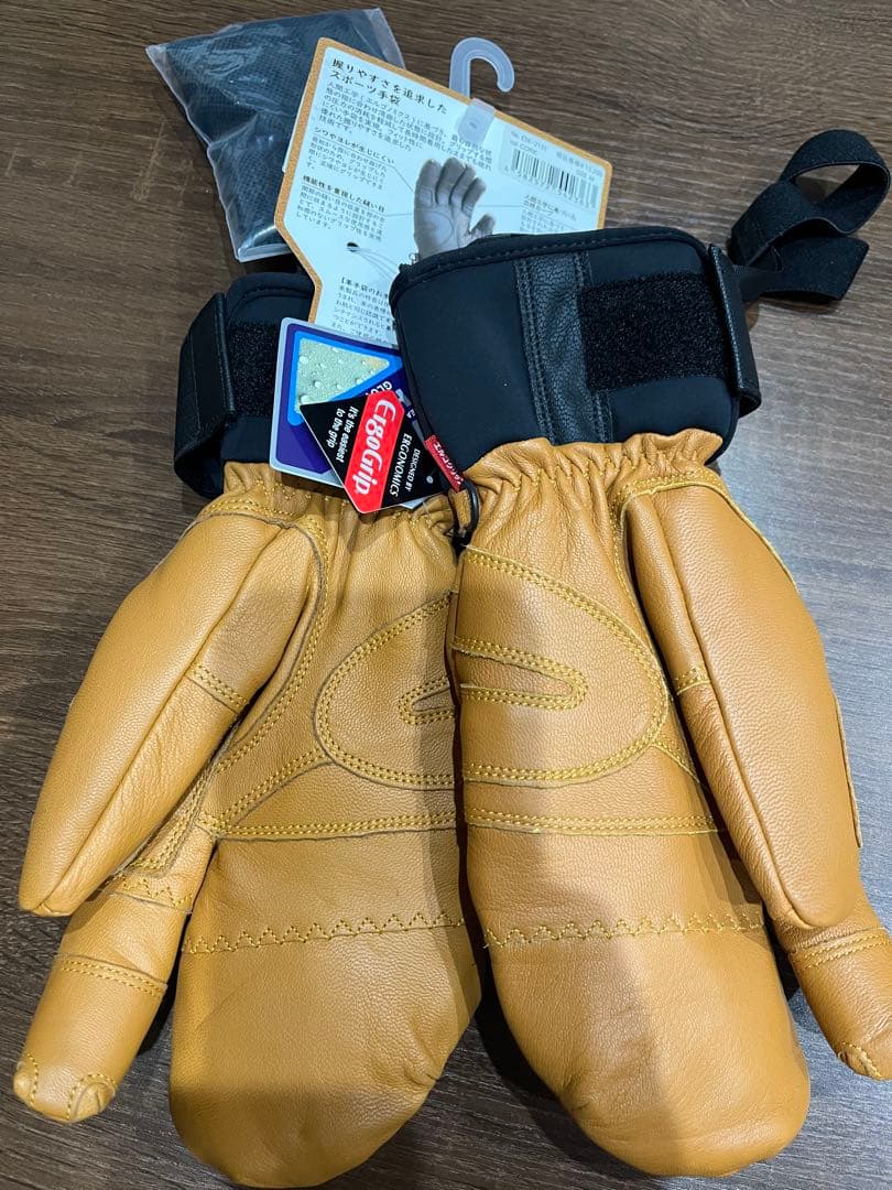 松岡手袋ブラウン スキーグローブ Mサイズ