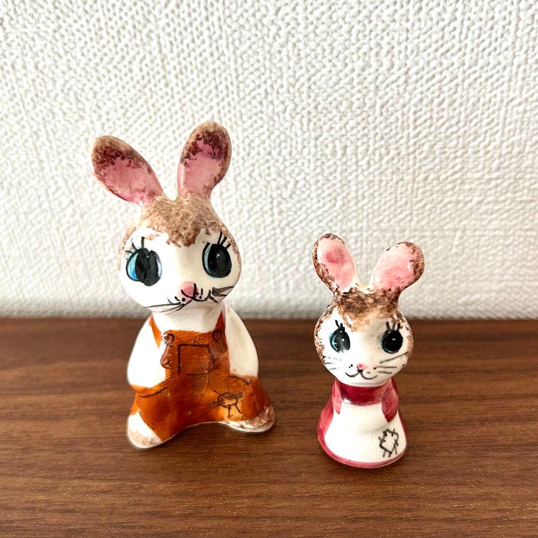 【フィリップ・ローレストン】 うさぎの親子 英ヴィンテージフィギュア