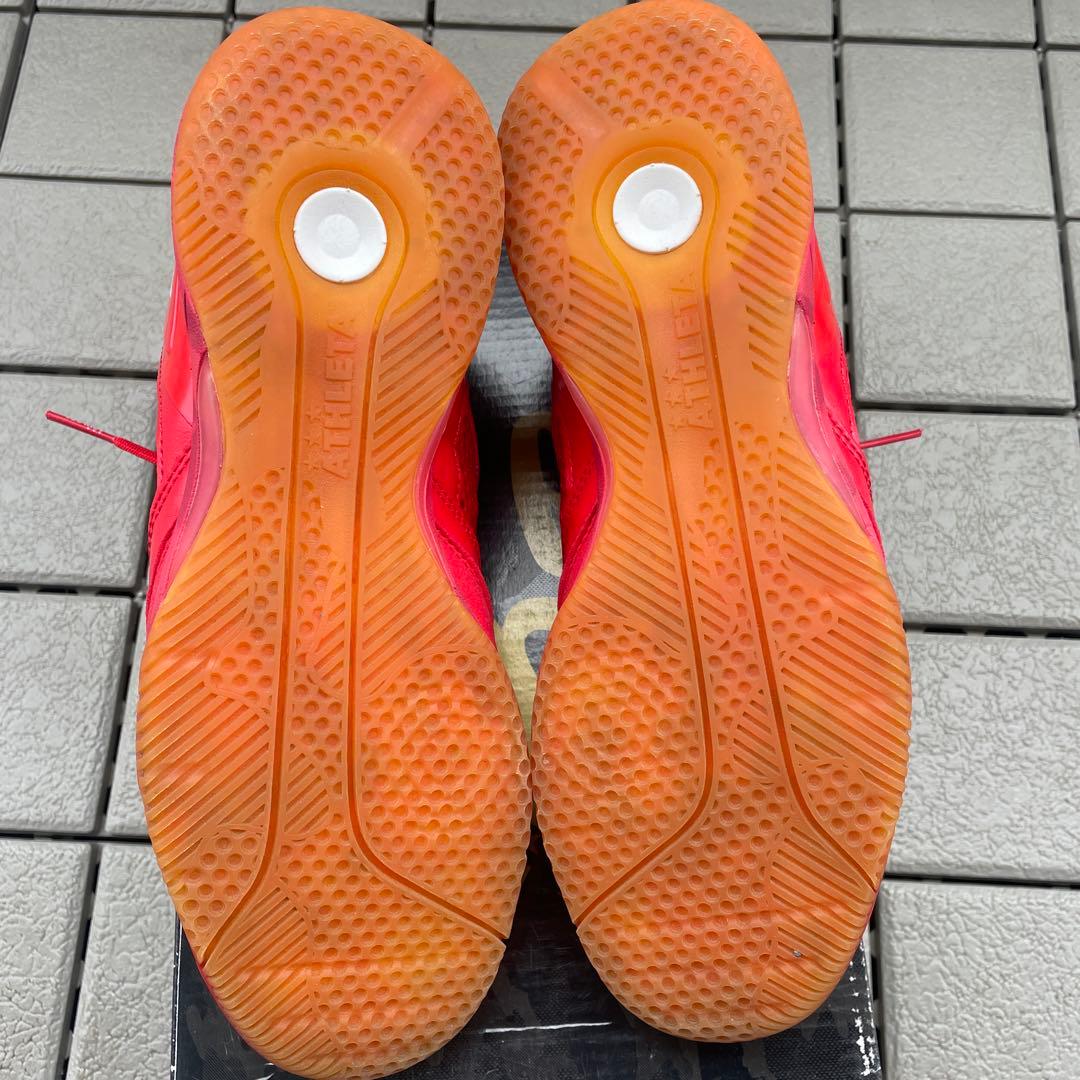 美品 ATHLETA フットサルシューズ レッド 25.0
