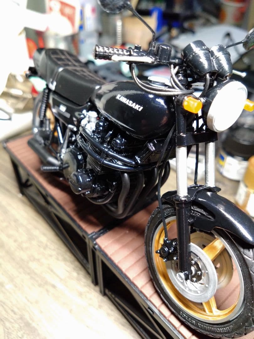 アオシマ 1／12 バイク　Z2 カワサキKawasaki750ブラック完成品