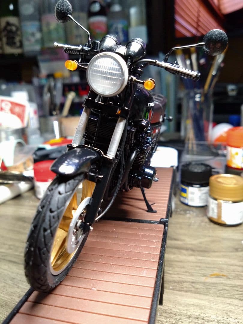 アオシマ 1／12 バイク　Z2 カワサキKawasaki750ブラック完成品
