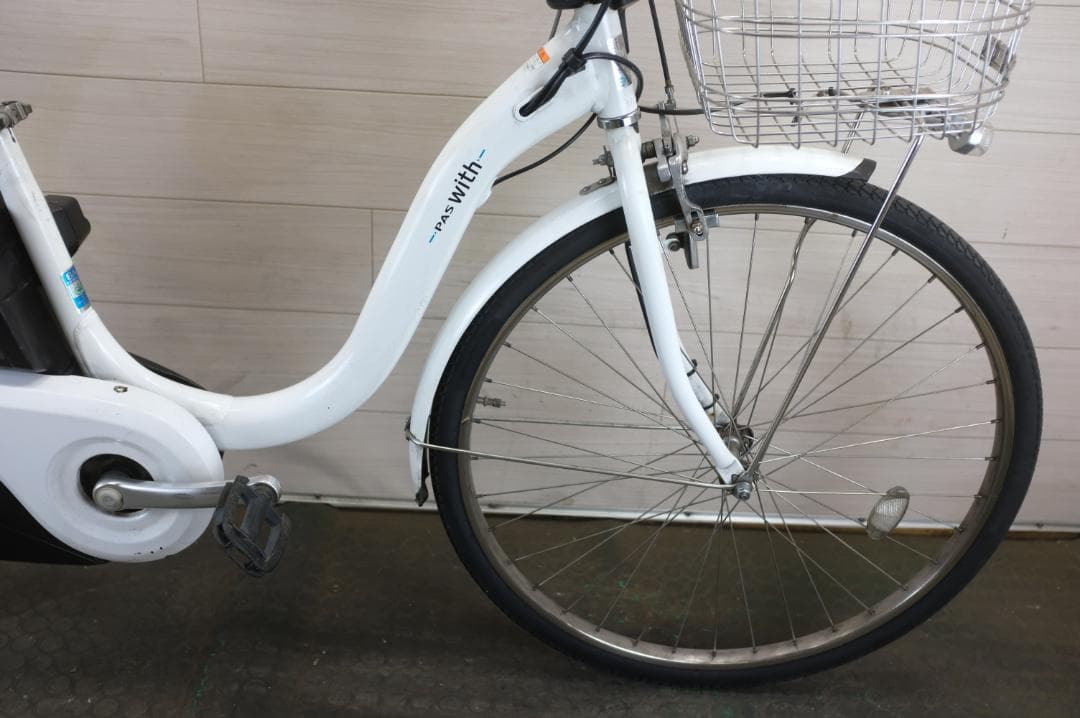 電動自転車ヤマハPAS　With 26インチ　3段　12.8Ah充電器あり