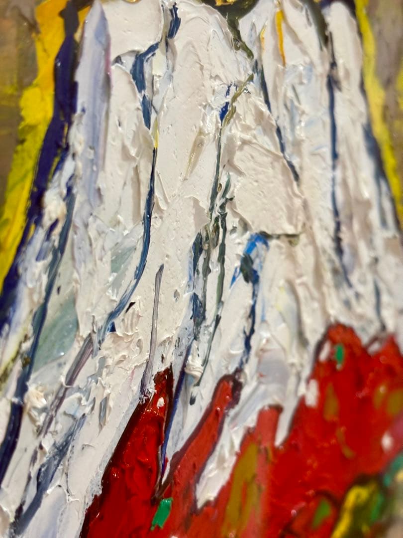 #大沢武士 『赤富士』油彩画（F4号）額装 直筆サイン入り