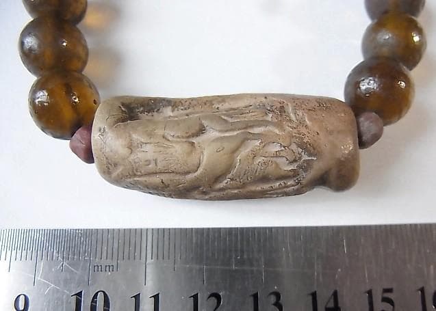 ★Y0302★アンティーク　ブレスレット　テラコッタ　ガラスビーズ