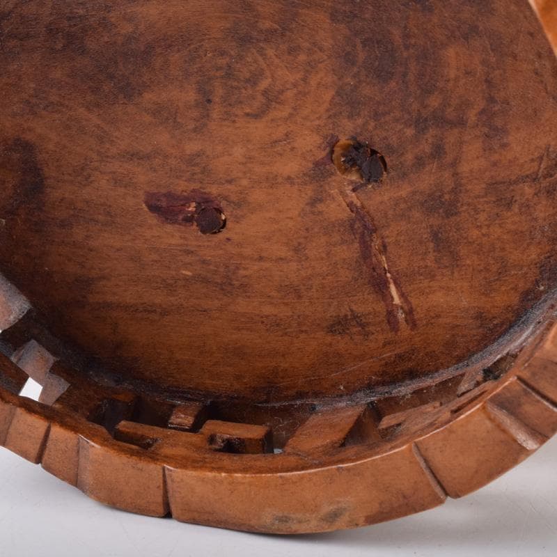 中国　唐木黄楊木製　玉石装飾　観音菩薩像　仏像　高さ約40cm　N　7208