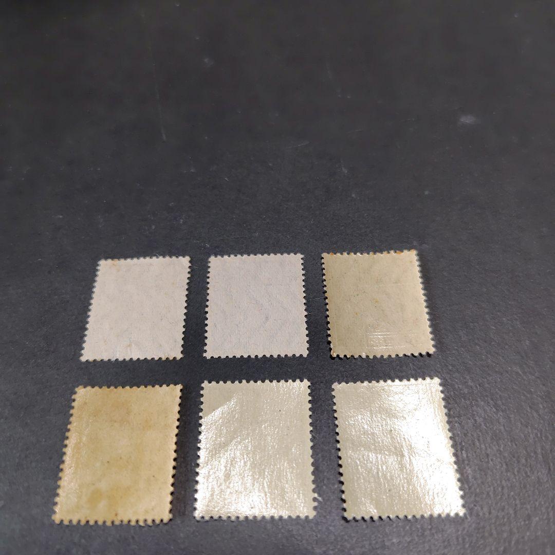 銭単位切手 (レア逸品) 富士鹿切手いろいろ6種